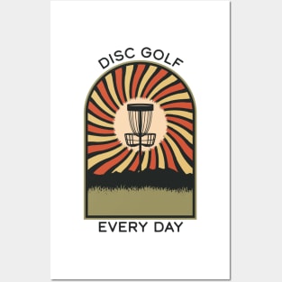 Disc Golf Every Day | Disc Golf Vintage Retro Arch Mountains Posters and Art